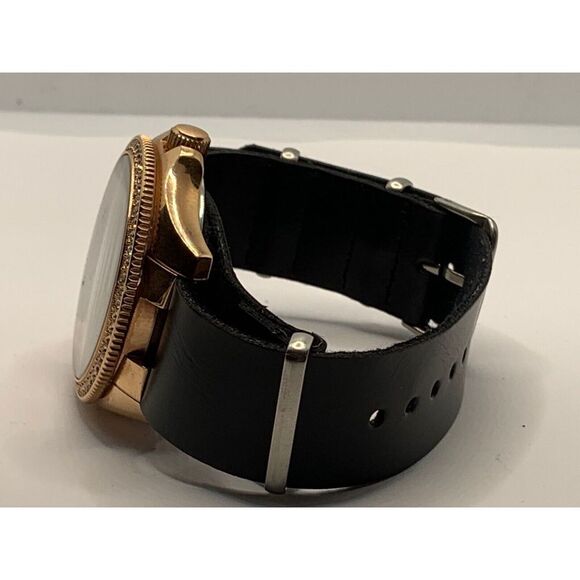 Fossil AM4616 Women's Black Leather Analog Beige Dial Genuine Wrist Watch RU239 - Picture 11 of 11